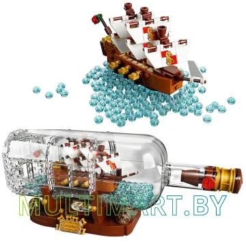 Конструктор Lepin 16051 Корабль в бутылке (1078 деталей) картинка 3